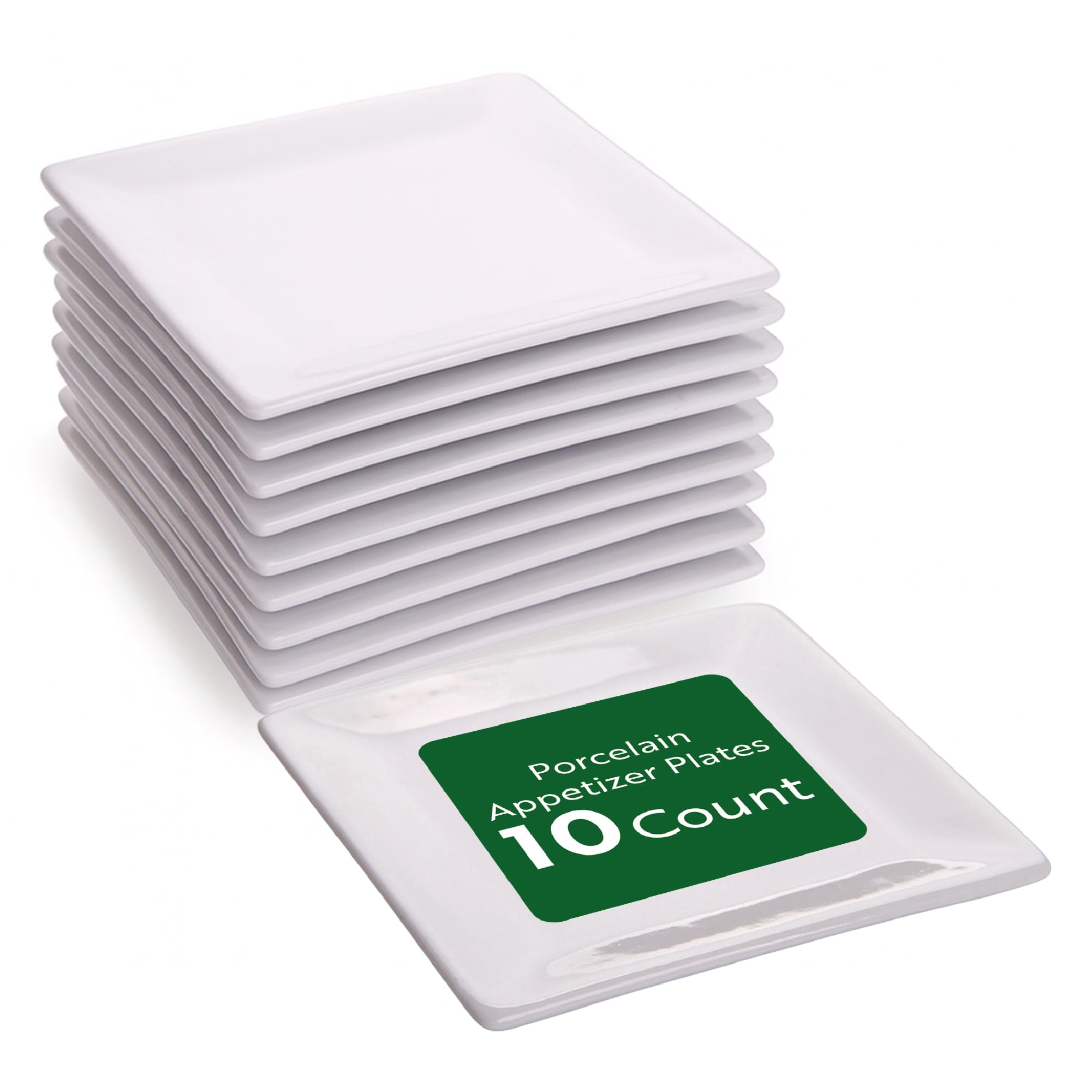Restaurantware Porcelain Plates 10 Pack 3 x 3 x Inch Chip-Resistant Miniature Serving Plates Oven, Microwave, Freezer, Dishwasher-Safe White Modern Dining Dishes for Elegant Appetizer Presentation