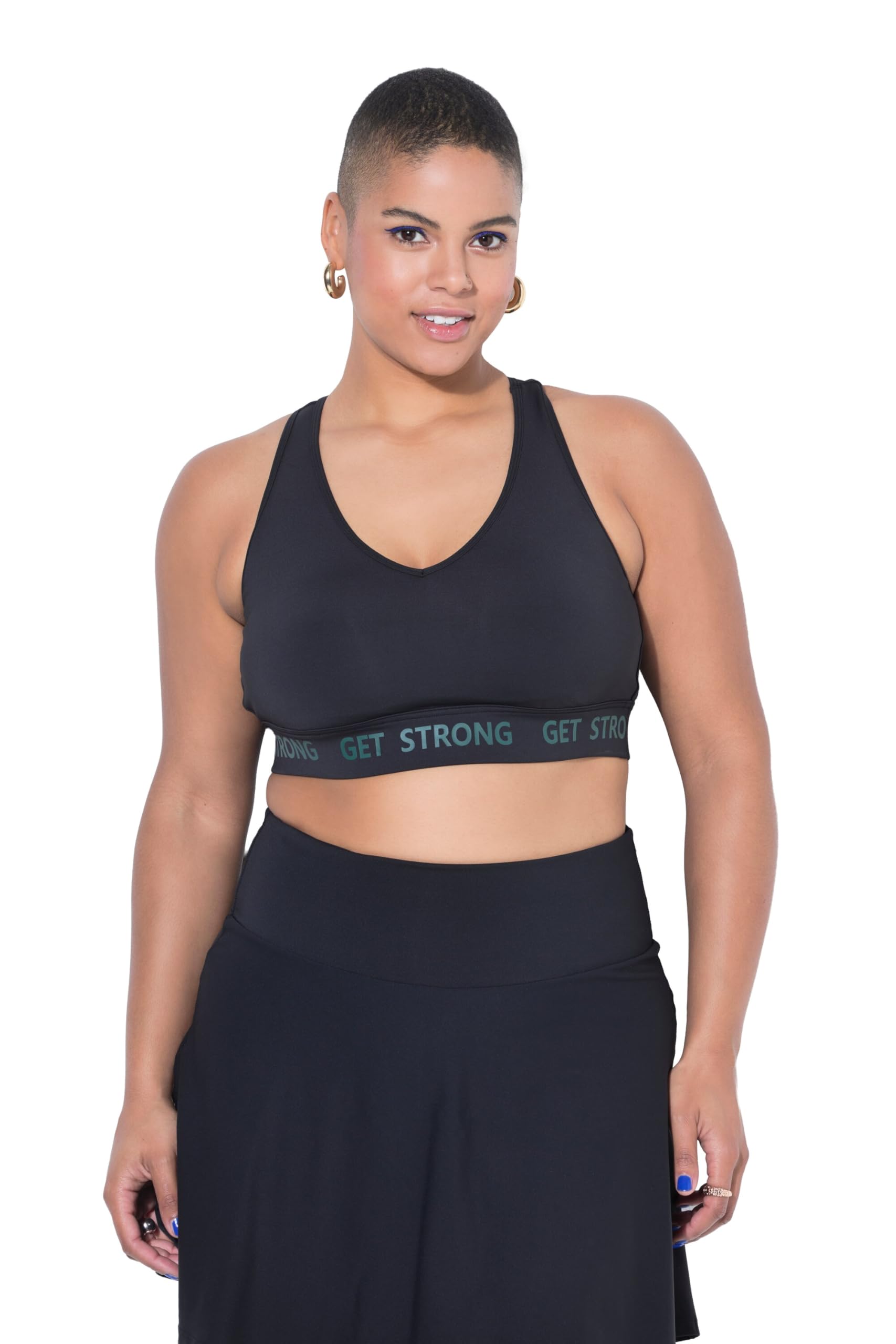 Studio Untold Damen große Größen Übergrößen Plus Size Sport-Bustier, Get Strong, gekreuzte Rückenträger, Mesh-Futter 848996