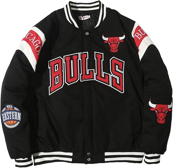 Amazon 男子バスケットボールのユニフォームシカゴ ブルズ刺繍入りコットンの服冬の厚手のカジュアルファッションジャケット Size Small メンズ 通販