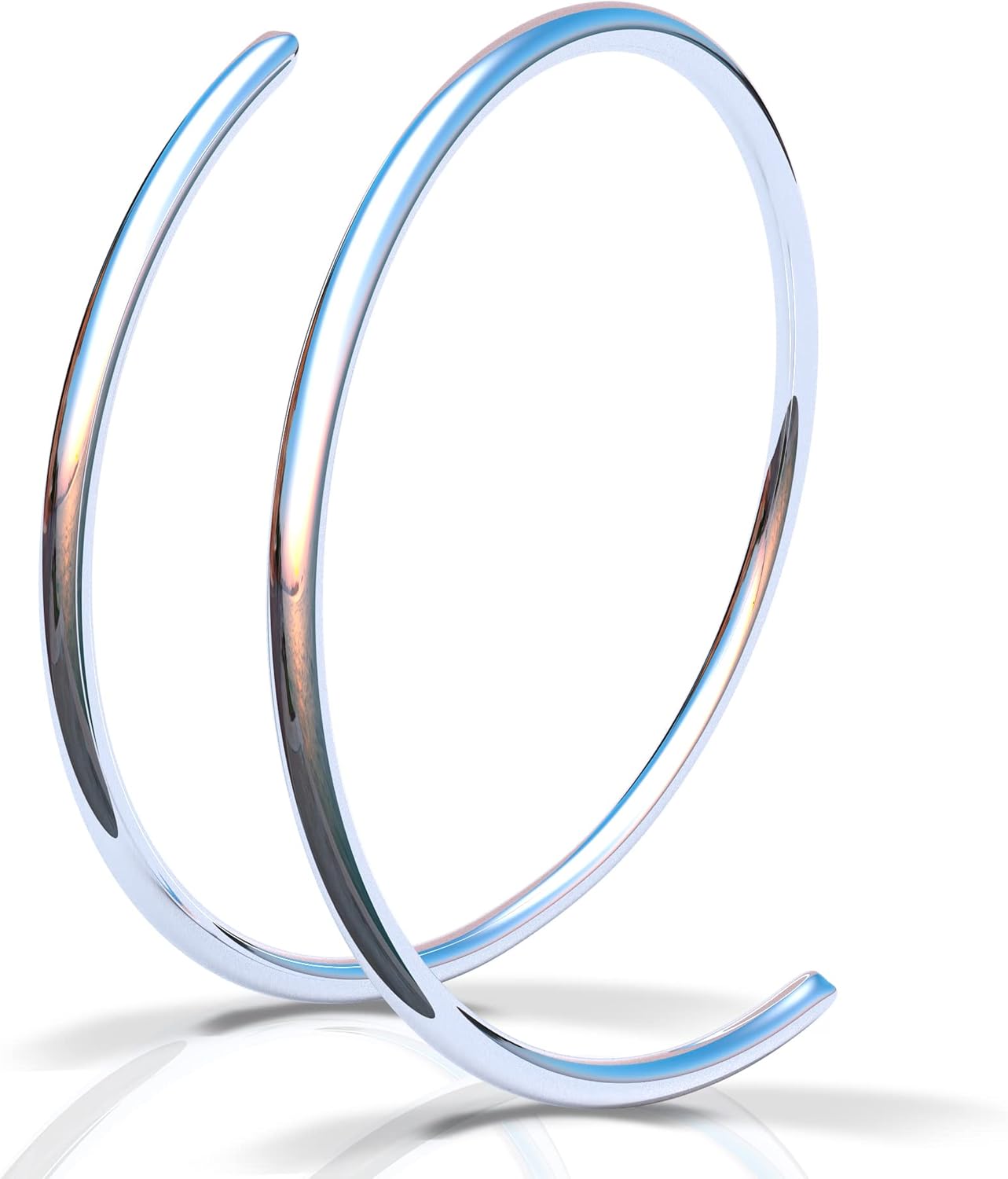 Sterling Silver Spiral Nose Ring – 24G Thin Double Hoop Nose Rings Hoops Jewelry for Women – Handmade Dainty 925 Silver Nose Piercing with Snug Minimalist Fit – Comfortable Everyday Nose Hoop - Image 3