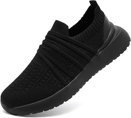 Womens Slip On Walking Shoes Running Sneakers Tennis Workout Sport Gym Breathable Mesh Lightweight Casual Fashion Walking Sneakers