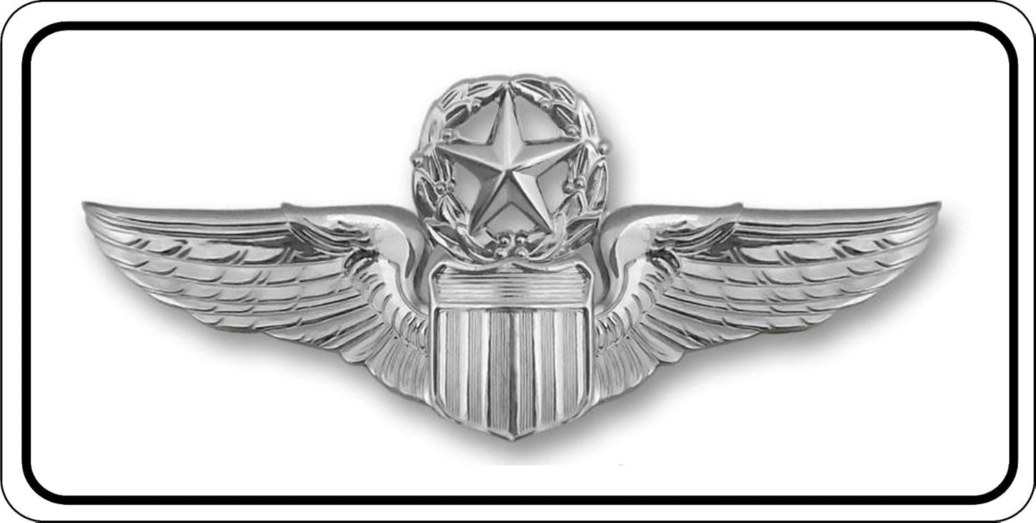 Air Force Command Pilot Chrome Insignia Photo License Plate
