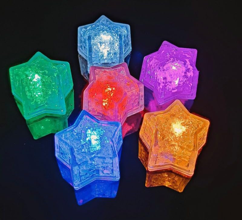 Maimeili 12 Pcs Colorful Led Ice Cubes Sensor Waterproof Ice for Drinks Bar Supplies Halloween Christmas Wedding Home Decoration Party