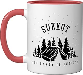 SUKKOT The Party is Intents Ceramic Mug, Red/White