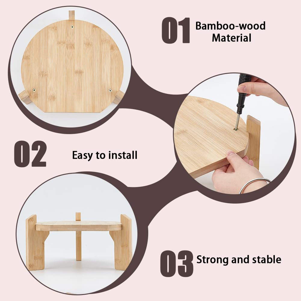 ORIGACH Dispensador de bebidas de madera de bambú natural con soporte, soporte para bebidas, refrescos de agua y dispensador de vino para la cocina en casa y fiestas, apto para un diámetro máximo de