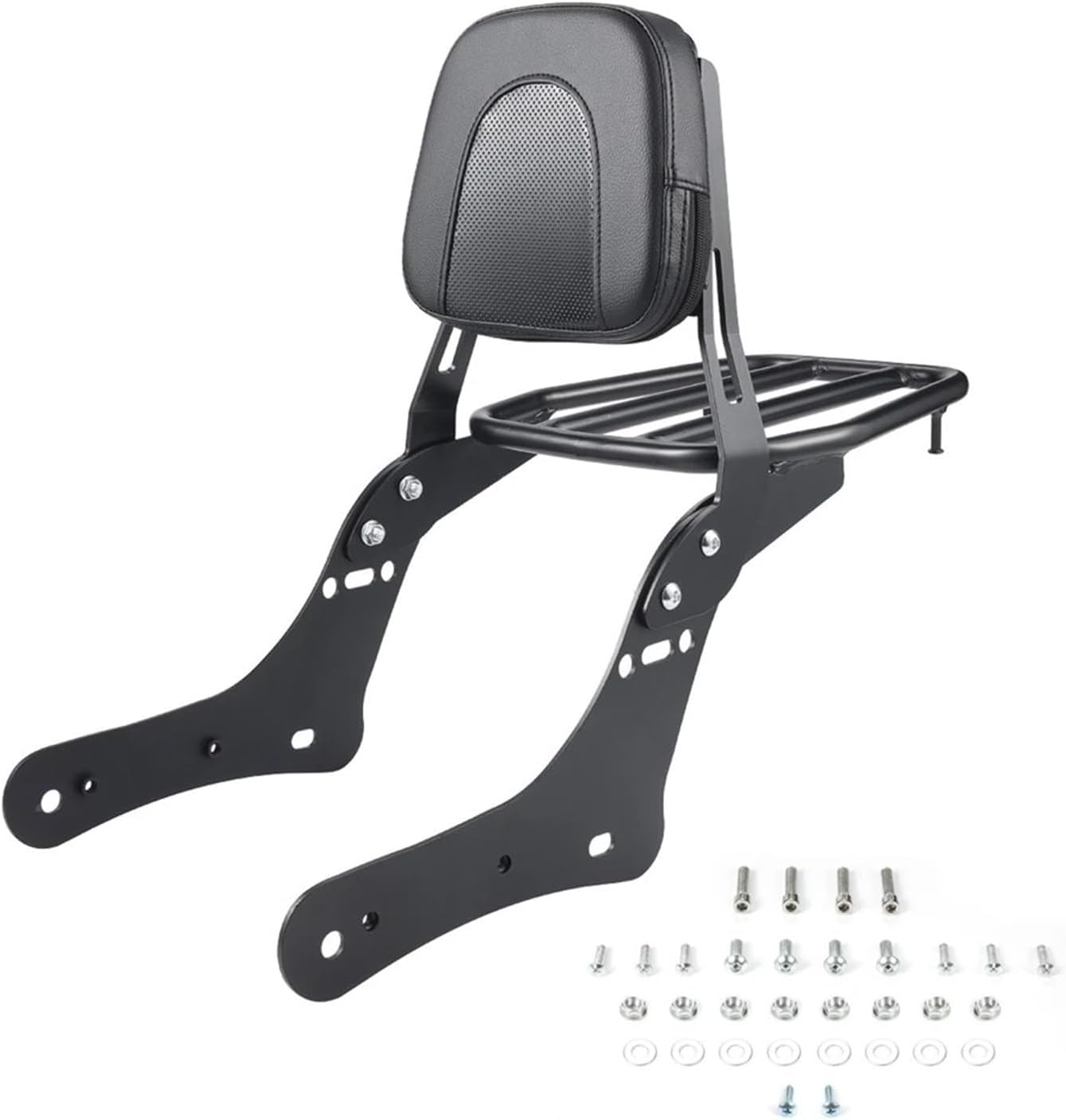 取り外し可能な背もたれ オートバイ運転席背もたれライダーバッククッションパッドリア荷物ラックカワサキバルカンS 650 EN650 後部座席の背もたれ  オートバイ取り外し可能バックレストバックレストリアパッセンジャーシートカワサキ用 バルカン用 650用 バルカン ... に適合する バルカン S 650 VN650 EN650 2015-2022 リア取り外し可能な背もたれクッションパッド、ラゲッジラ