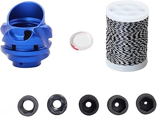 SOPOGER Archery 37/45 Hooed Degree Peep Sight Kit 6X 8X Clarifier and 5 Size Aperture Inner Core Lens Bow Hunting Accessory Peep Sight for Compound Bow with Bow Serving String (Blue, 45 Degree 4X/6X)