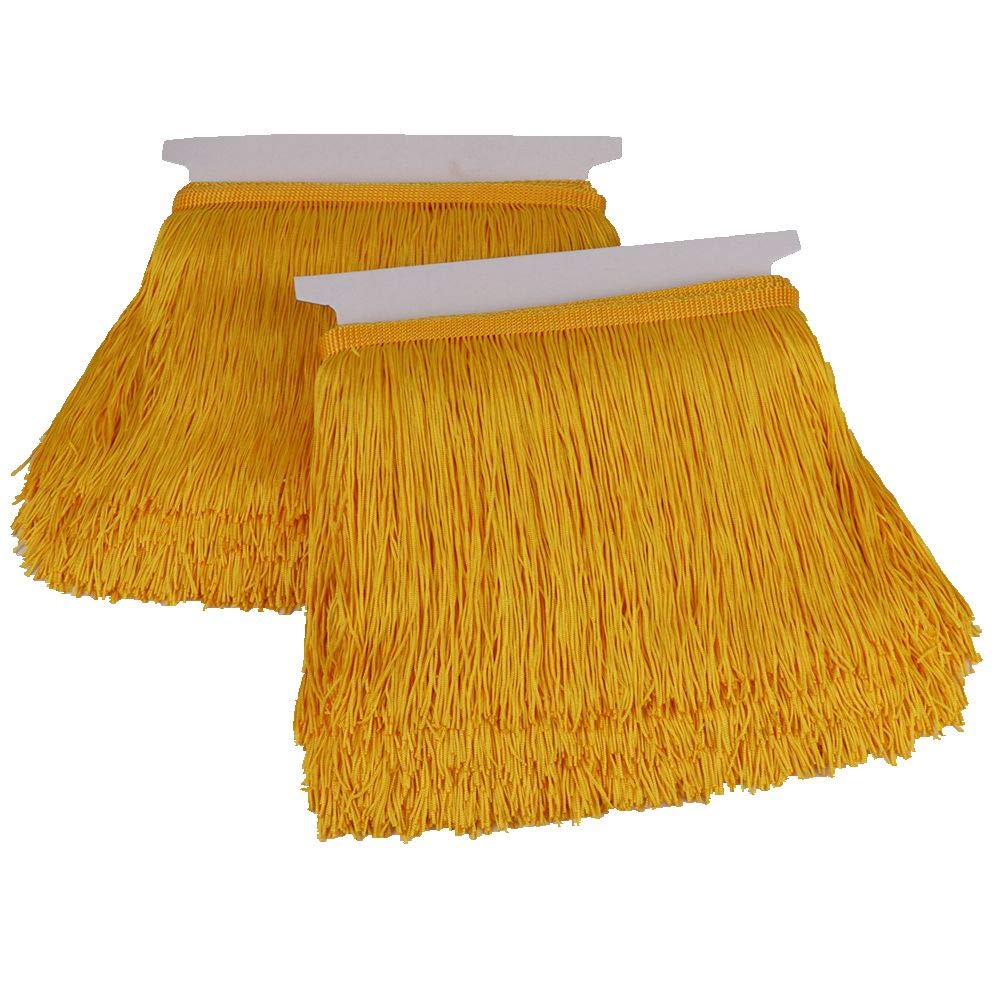 Heartwish268 Fringe Trim Lace Polyerter Fibre Tassel 6inch Wide 10 Yards Long for Clothes Accessories Latin Wedding Dress DIY Lamp Shade Decoration Golden Yellow