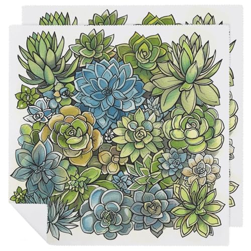 Servilletas de Tela Floral Verde 2 Piezas 47.5x47.5 cm miniatura 1