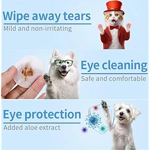 Eye Wipes for Dogs, 200 Pads Pet Tear Stain Cleaning Wipes for Eye Care of Dogs and Cats, Mild Ingredient, Gently Remove Pet Tear Stain, Eye Debris, Discharge, Mucus Secretions - Safe Ingredients Eye Wipes for Dogs 200 Pads Pet Tear Stain Cleaning Wipes for Eye Care of Dogs and Cats Mild Ingredient Gently Remove Pet Tear Stain Eye Debris Discharge Mucus Secretions Safe Ingredients