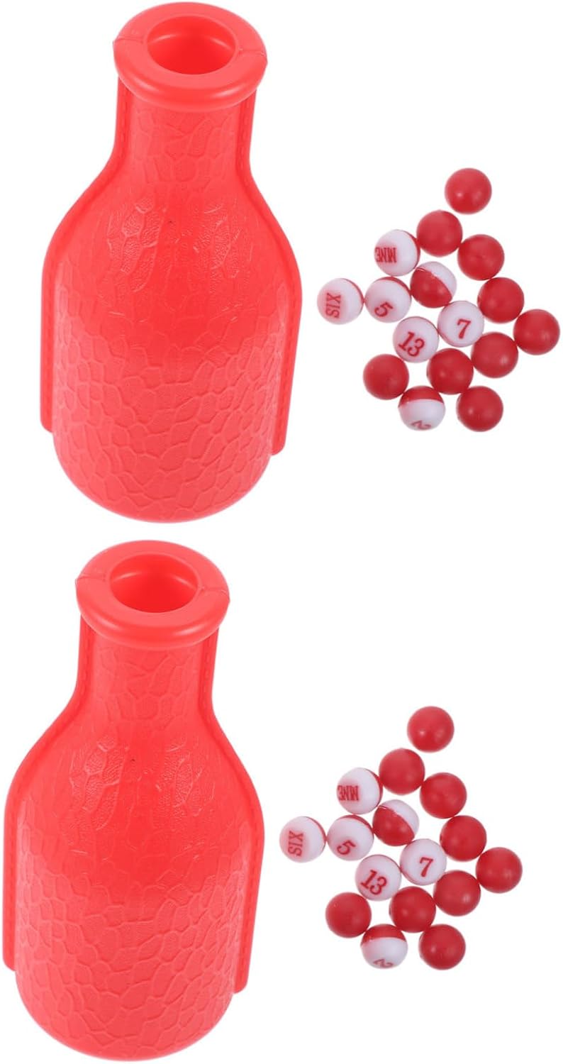 Toddmomy 2 Sets Billiard Dice and Shaker Bottle Pool Accessories with Numbered Balls for Billiard Games and Game Room Entertainment