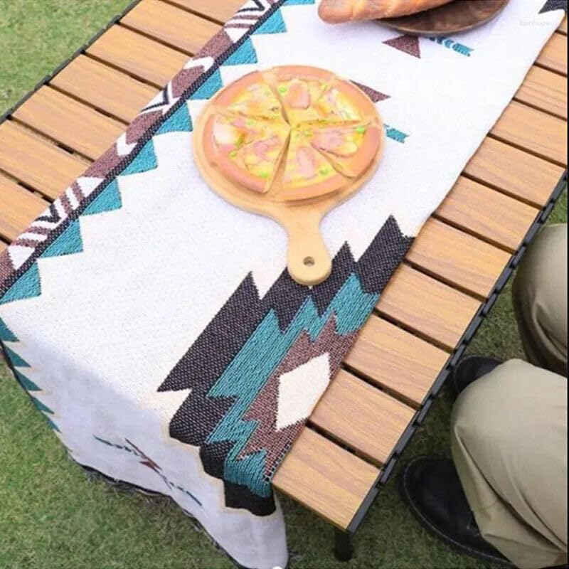 Tavolo Pieghevole Richiudibile da Campeggio, Leggero e Portatile, per Picnic, con Custodia, Tavolino Compatto con Borsa di Trasporto, 93x55x55 cm, in Legno, per Picnic Spiaggia Campeggio Pesca Viaggi