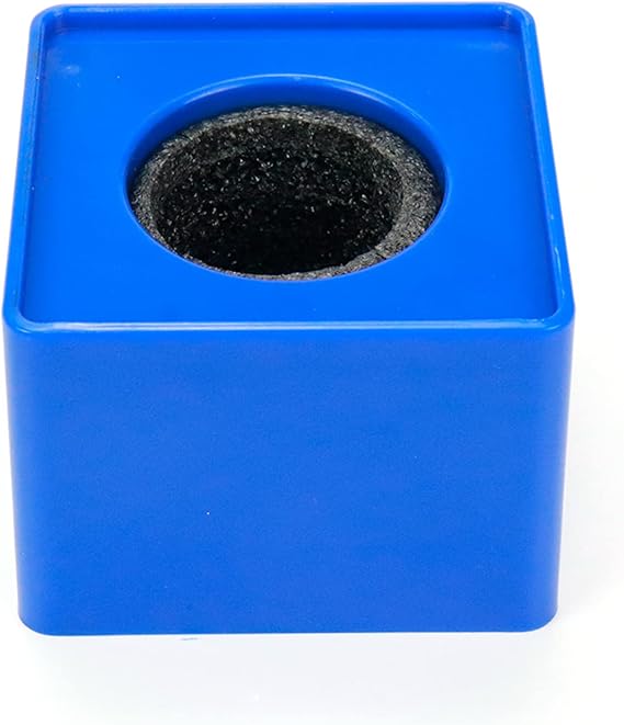 Cube Mic Stand 2Pcs Blue Interview Logo Flag Station | These 2 blue cube microphone stands serve as interview logo flag stations.