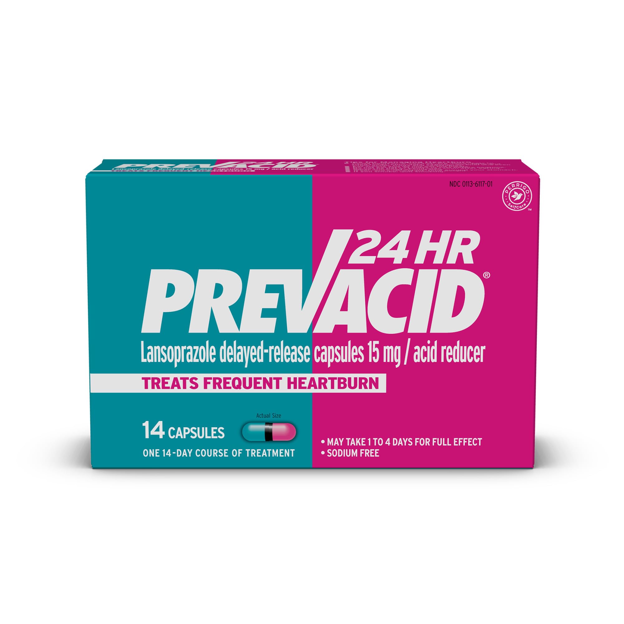 Prevacid 24HR, Lansoprazole Delayed-Release Capsules 15 mg, Acid Reducer, Clinically Proven, Treats Frequent Heartburn, 14 Count