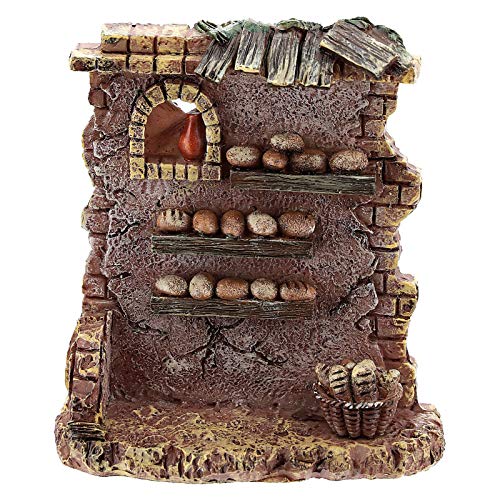 Holyhome Baker's Shop 10x8x5 cm – pour crèches de 6/8 cm – en résine – Peint à la Main – Fabriqué en Italie