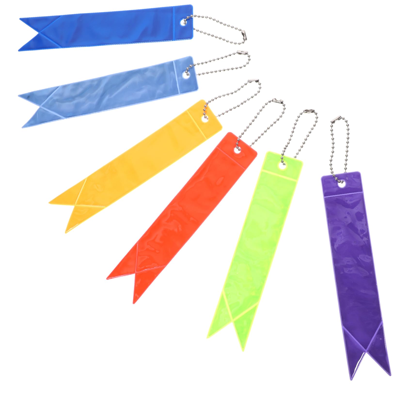 BESTonZON 12Pcs Reflective Key Holder High Visibility Keychain Straps Fluorescent for Night Walking Running Cycling