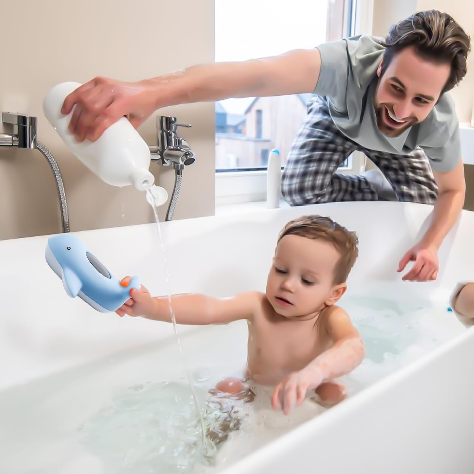 Balena Termometro da bagno per bambini: Termometro digitale per vasca da bagno Termometro veloce e preciso per vasca da bagno Termometro da bagno per neonati giocattolo da bagno galleggiante