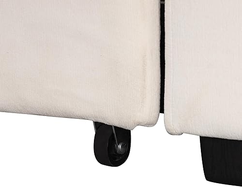 Miniatura 9 de Sofá cama esquinero combinado en forma de L de 108.3 pulgadas de ancho con otomana, sofá cama convertible extraíble con USB y tipo C, sofá modular