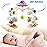 Mini Tudou Musical Baby Crib Mobile Toy with Lights and Music, Star Projector Function and Cartoon Rattles, Remote Control Musical Box with 108 Melodies, Toy for Newborn Sleep