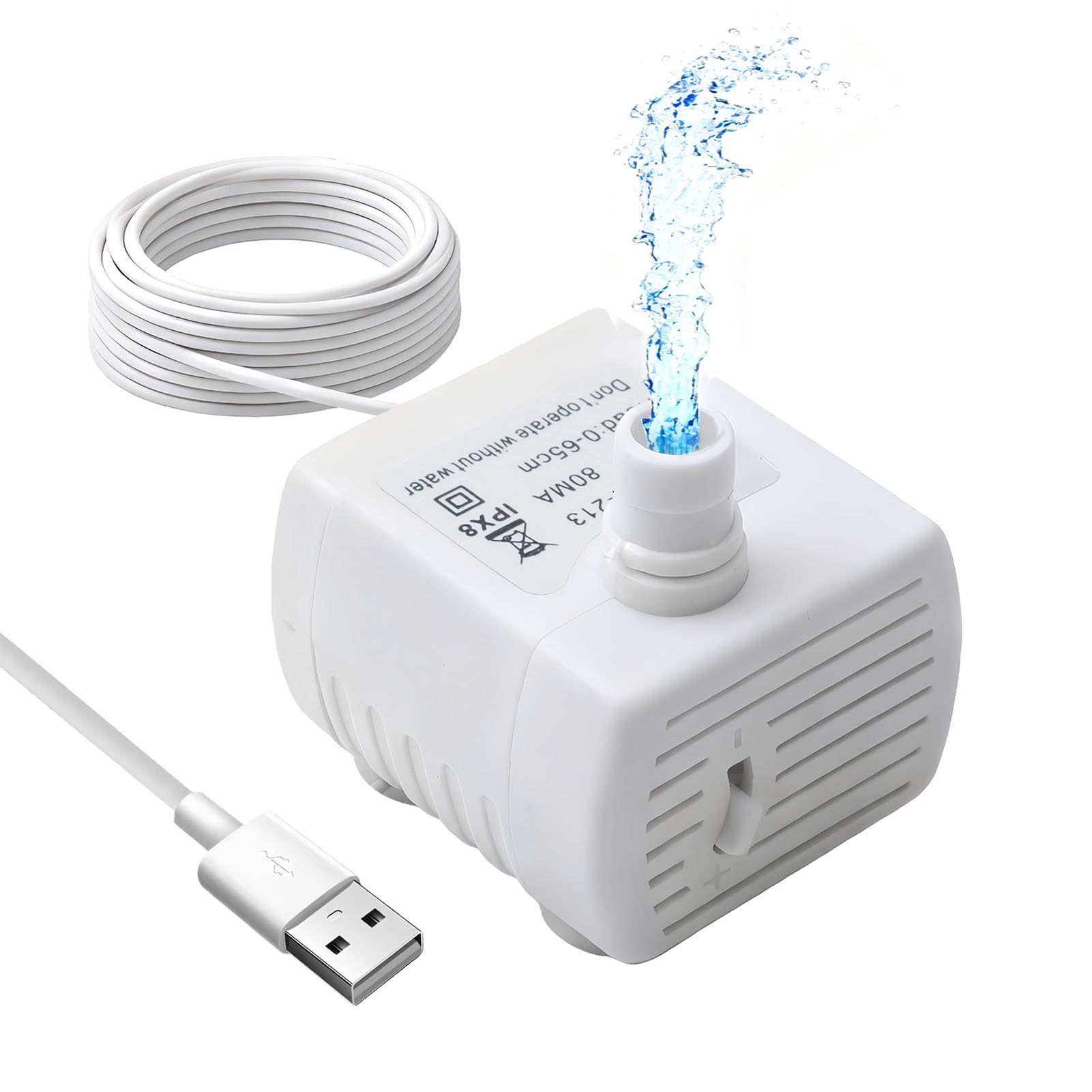 Pompe Fontaine à Eau Chat de Rechange Mini Pompes Filtre Aquarium Super Silencieuse avec Débit D'Eau Réglable Universelle Compatible pour Animaux de Compagnie Aquarium Culture Hydroponique