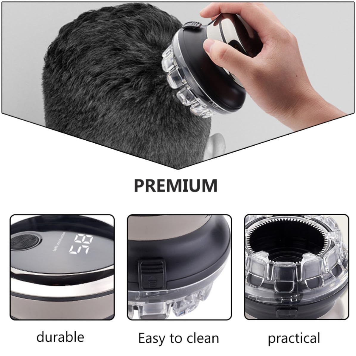 iplusmile Professionelle Haarschneidemaschine Einfach zu Reinigen für Herren mit Edelstahlklingen und Lcd Display Wiederaufladbar Kabelloser Haartrimmer Zufällige Farbe für