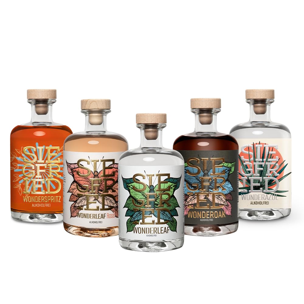 Siegfried alkoholfrei-Set | Alkoholfrei | Von den Machern des weltweit prämierten Siegfried Gin | Vegan | Natürliche Destillate | 5 x 500ML
