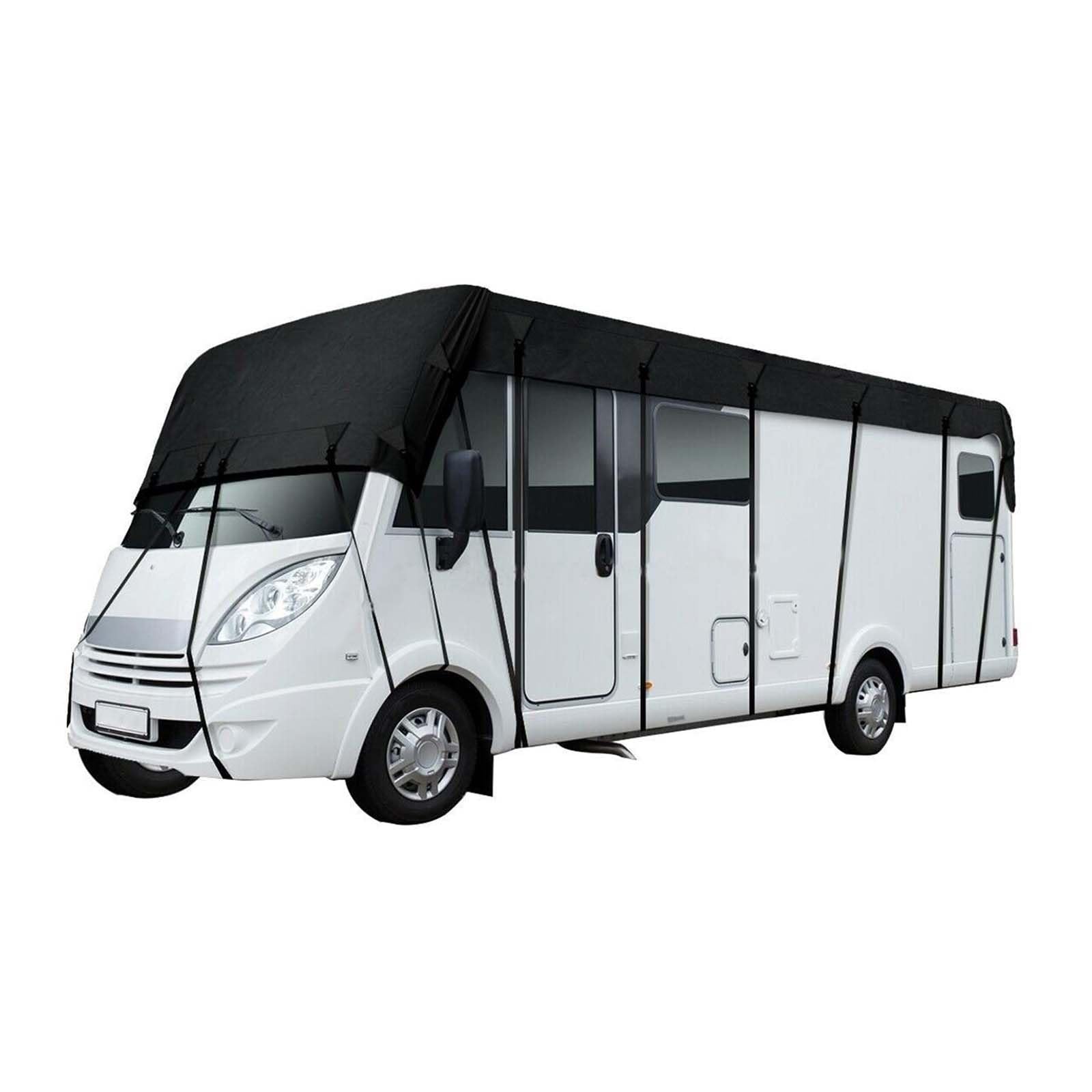 Pokrowiec na kamper kempingowy 210D wodoodporny pokrowiec na dach kampera plandeka ochronna osłona samochodu wiatroszczelna pyłoszczelna osłona przeciwsłoneczna 3 * 6,5/7,5/8,5 m (rozmiar: 3 x 8,5 m)
