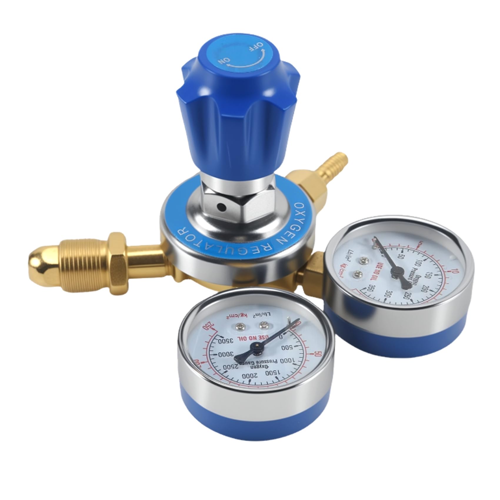 MOLERRI Oxygen Gas Bottle Regulators O2 Reducing Pressure Inhaler Double Gauge Regulator Oxygen Tank Regulator
