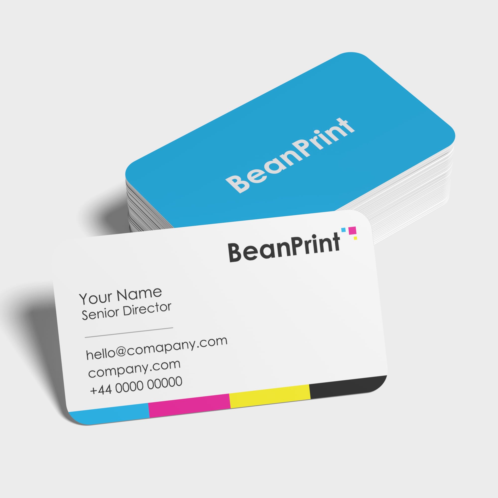 Rounded Corner Business Cards – Custom Logo Business Card Printing, 350gsm Premium Card, Double Sided Print, 85 x 55mm Professional Cards for Small Business (1000 Business Cards)
