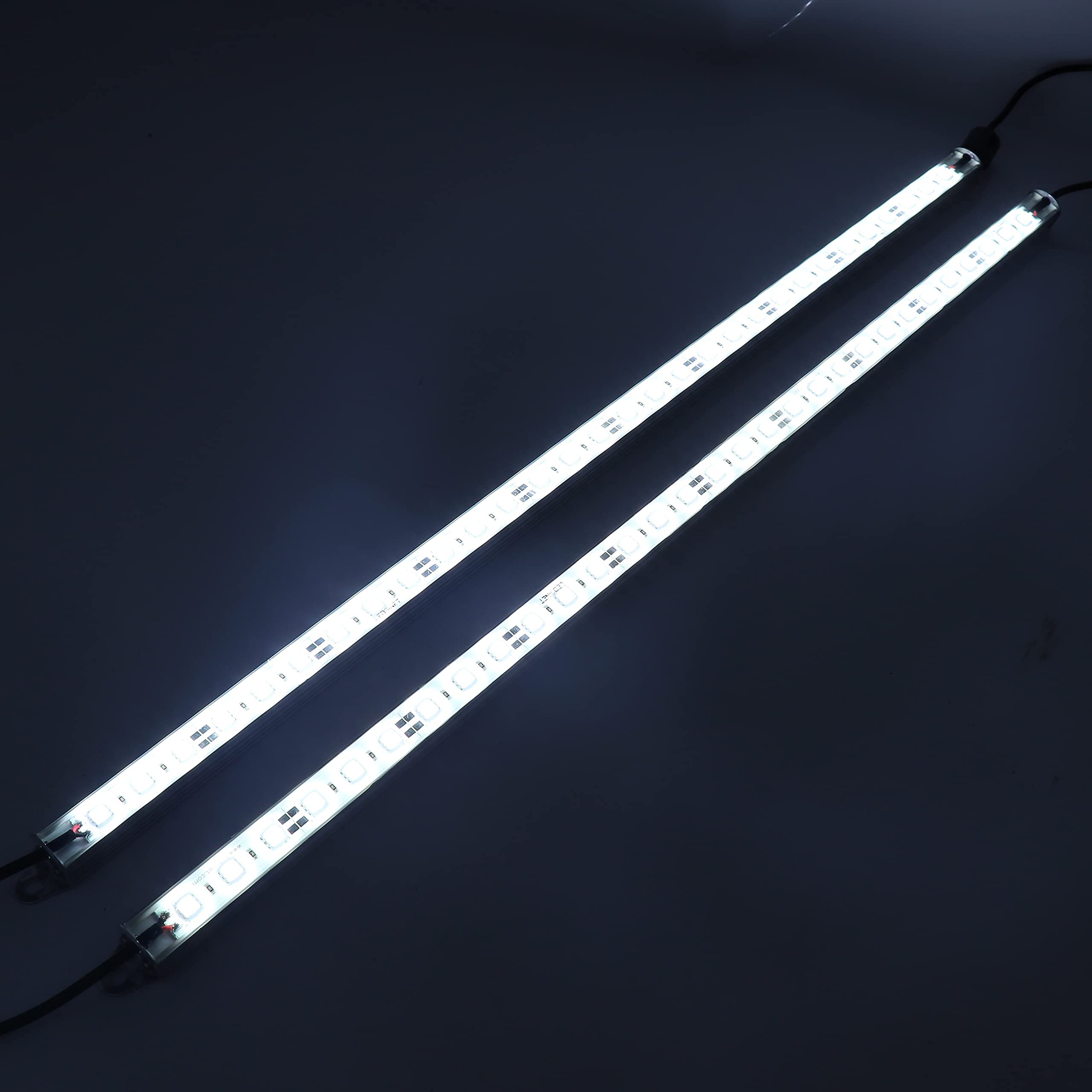 Barra de luces LED rígidas para barco, blanco frío de 12 V CC, súper brillante, 30 LED, impermeables, de aluminio marino, 2 luces interiores de cortesía de 20 pulgadas 8