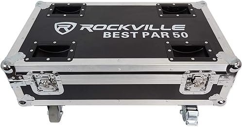 Rockville Estuche de viaje de carga para (8) mejores luces PAR 50
