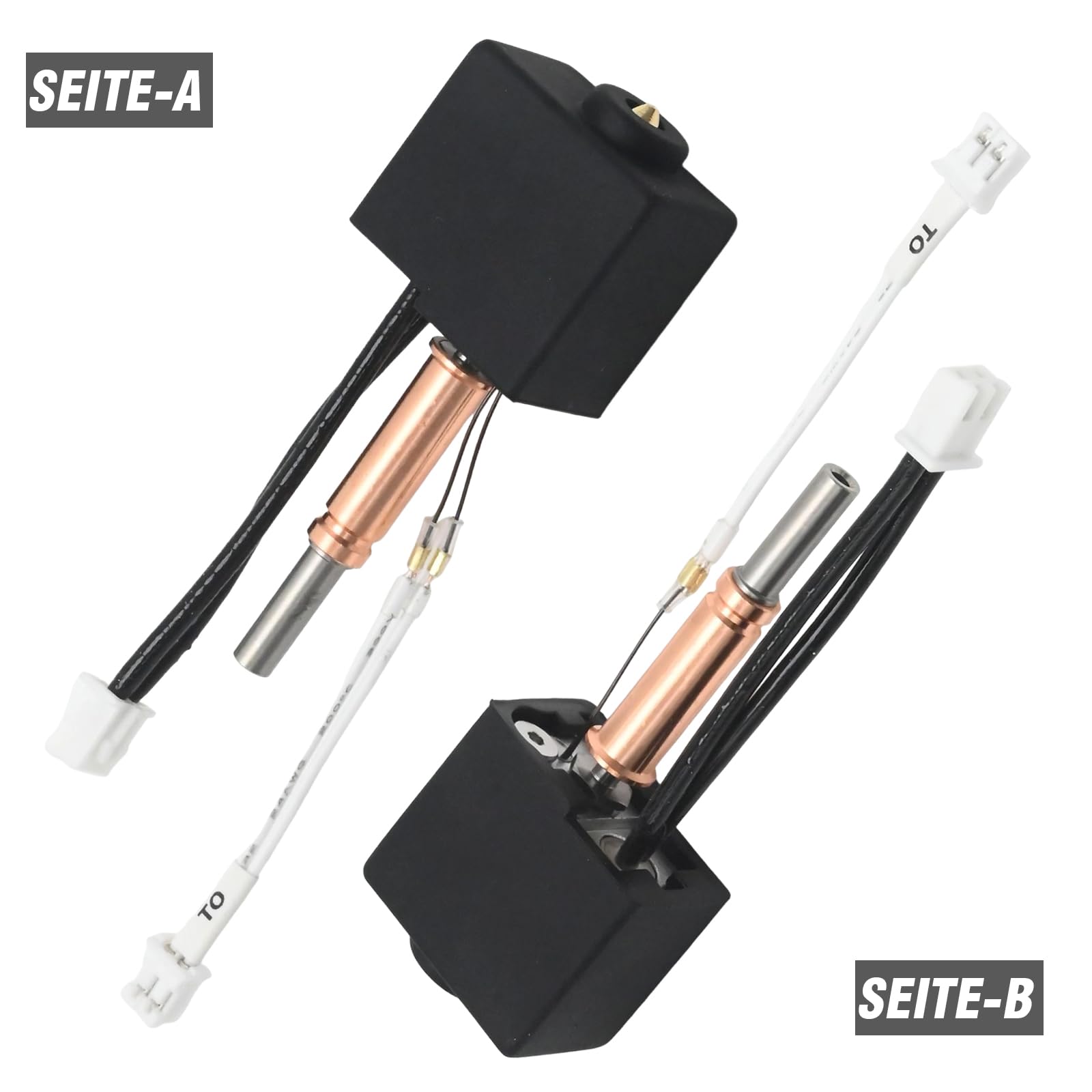 2 sztuki 0,4 mm Hotend Kit, część zamienna do Anycubic Cobra 3, mosiężna dysza 0,4 mm, z ceramicznym wkładem grzewczym 24 V, akcesoria do drukarki 3D