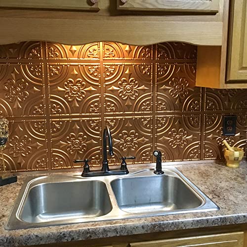 Wrought Iron-Faux Tin Ceiling Tile -Copper 25-Pack #TOP3