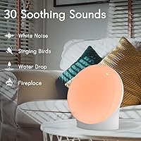 Vista 2 de Brown Noise Sound Machine with 30 Soothing Sounds Sleep Machine 12 Colors Night Light White Noise Machine 36 Volume Levels 4 Timers and Memory