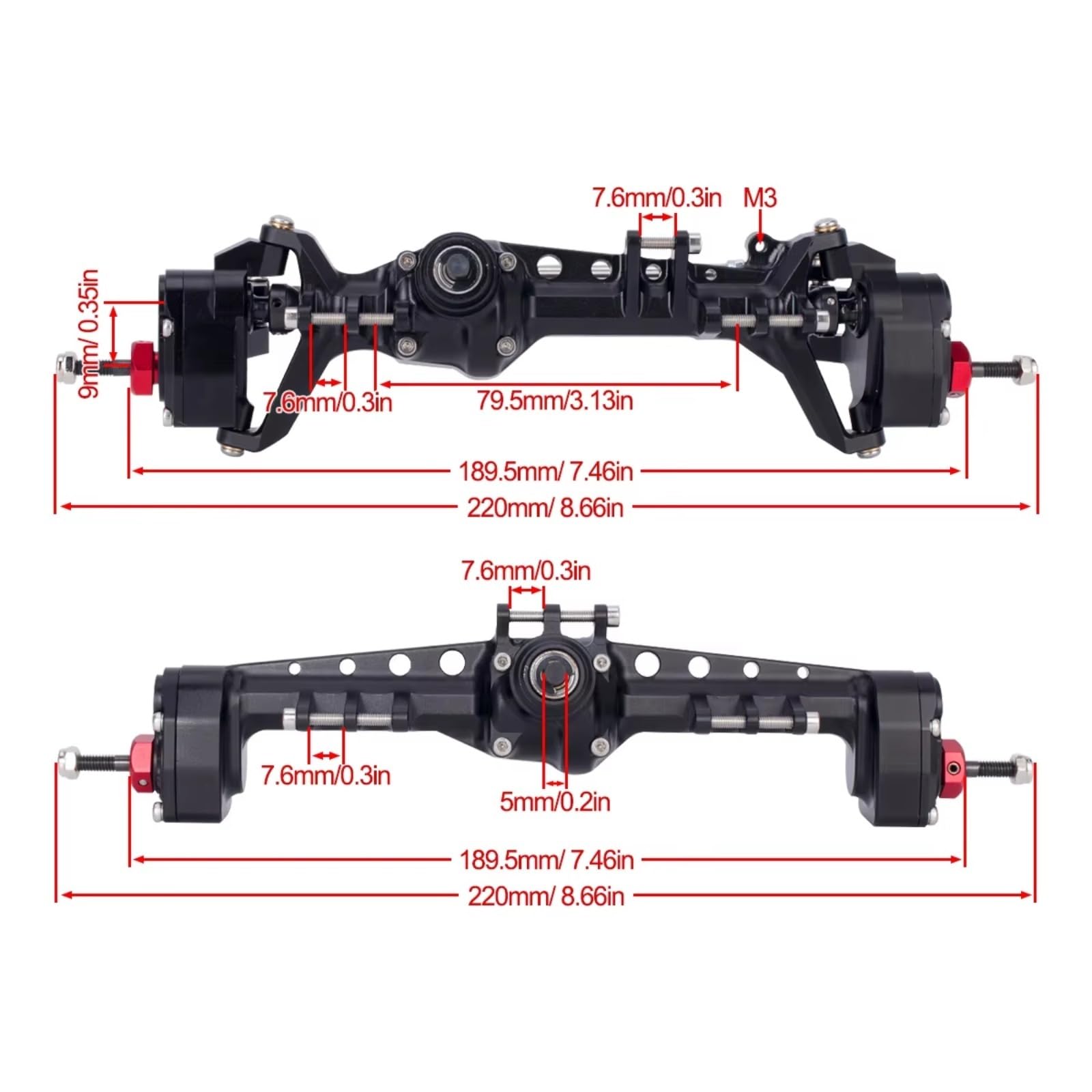 ASSE del Portale RC per SCX10 III AR45P 1/10 RC Crawler Car Parts Accessori di Ricambio Set Assali Anteriori E Posteriori Offset Portal