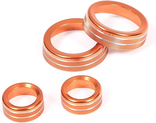 Miniatura 2 de Aleación de aluminio para Chevrolet Corvette C7 2014-2019 coche aire acondicionado volumen perilla cubierta ajuste accesorios coche (naranja)