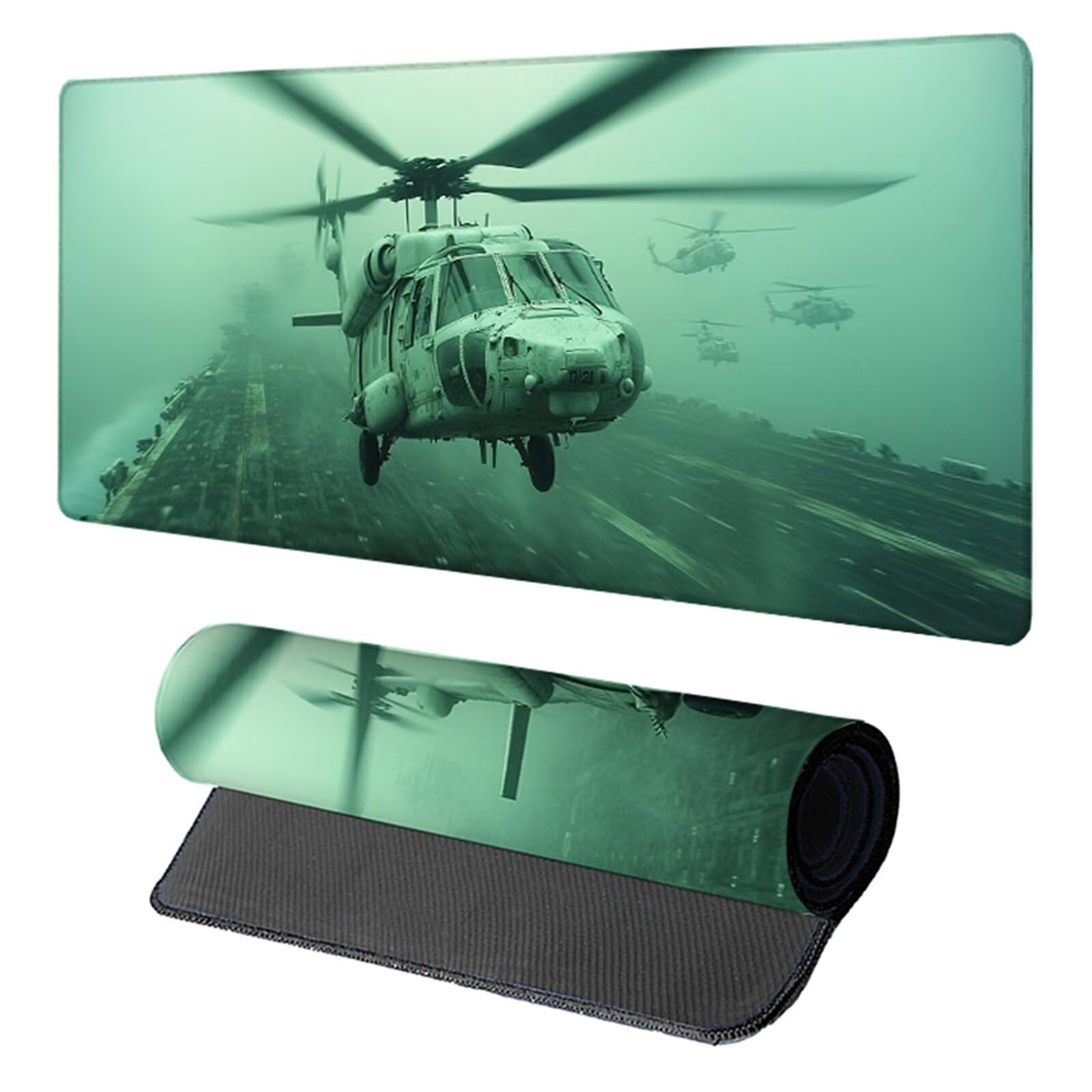 Tappetino Mouse Aereo, Tappetino Mouse XXL 1500x800x3mm, Mousepad Gaming Accessori Scrivania, Sottomano Scrivania con Base in Gomma Antiscivolo, Ufficio Accessori, per Ufficio, Gaming, Verde 5-2941
