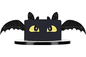 Dragon Cake Decorations Celebratory Black Glitter Topper for Birthdays