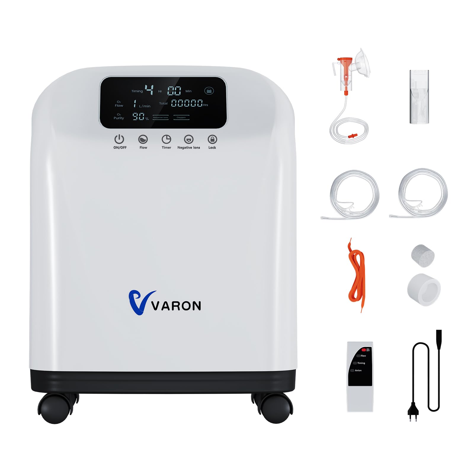 Koncentrator Tlenu 1-9L/min 90% 45dB Nebulizator Pilot Kółka | Tlenoterapia domowa z nebulizatorem, przepływ 1-9L/min, stężenie 90%, cichy 45dB, pilot, kółka.