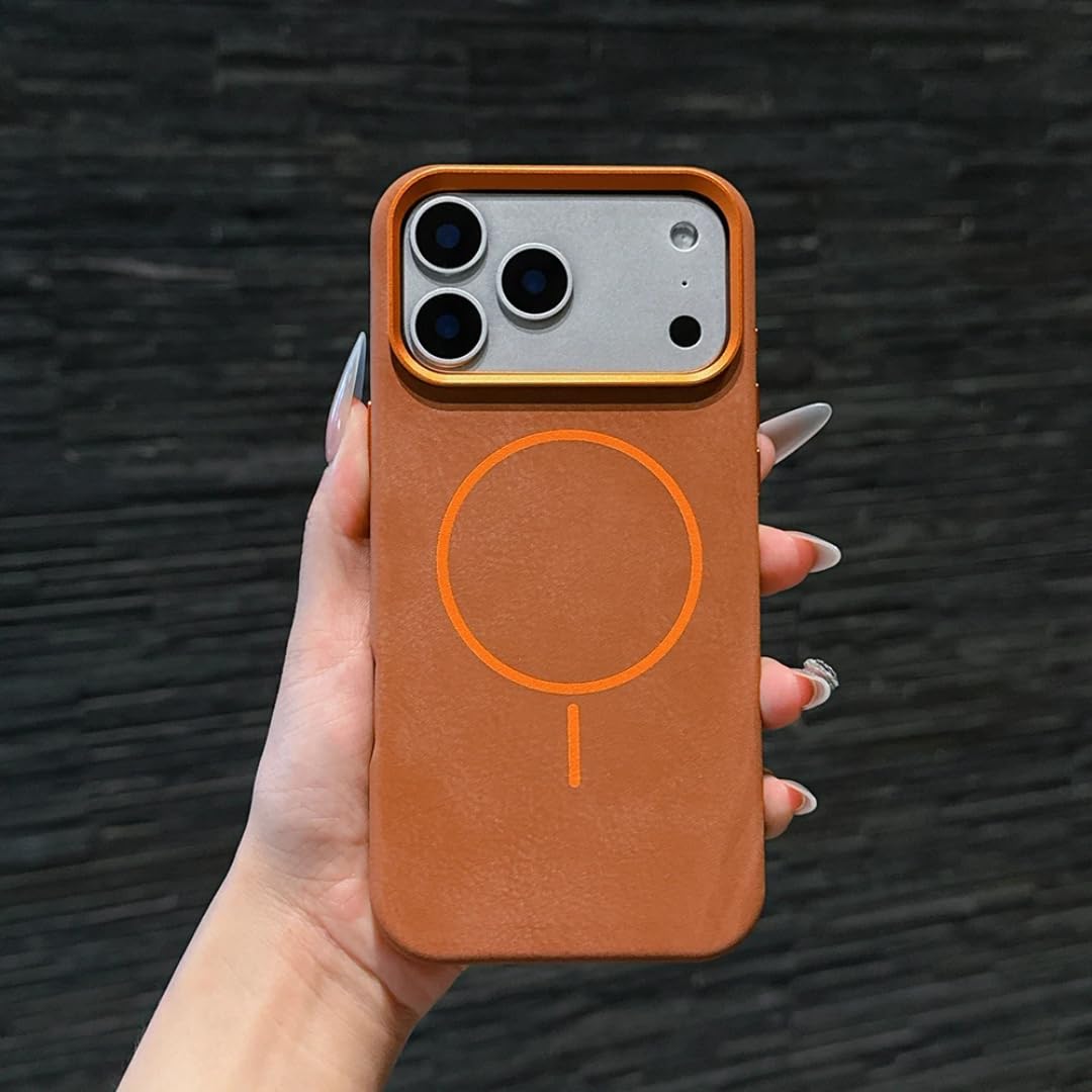 Etui z magnetycznym ładowaniem do iPhone'a 13, luksusowe, wzór, odporne na wstrząsy, akrylowe etui (do iPhone'a 13, brązowe)