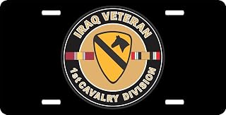 US Army Iraq Veteran 1st Cavalry License Plate