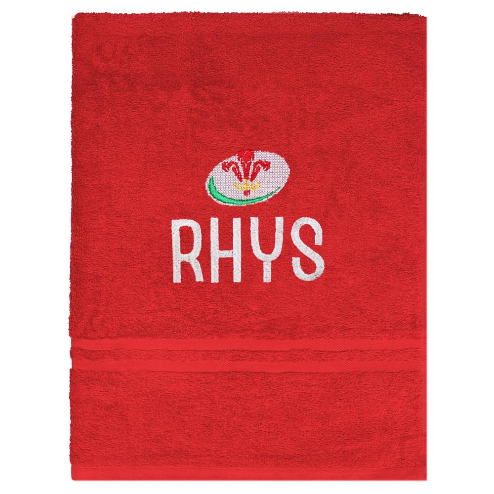 Teddyt's Men's Wales Personalised Rugby Bath Towel (Wales)