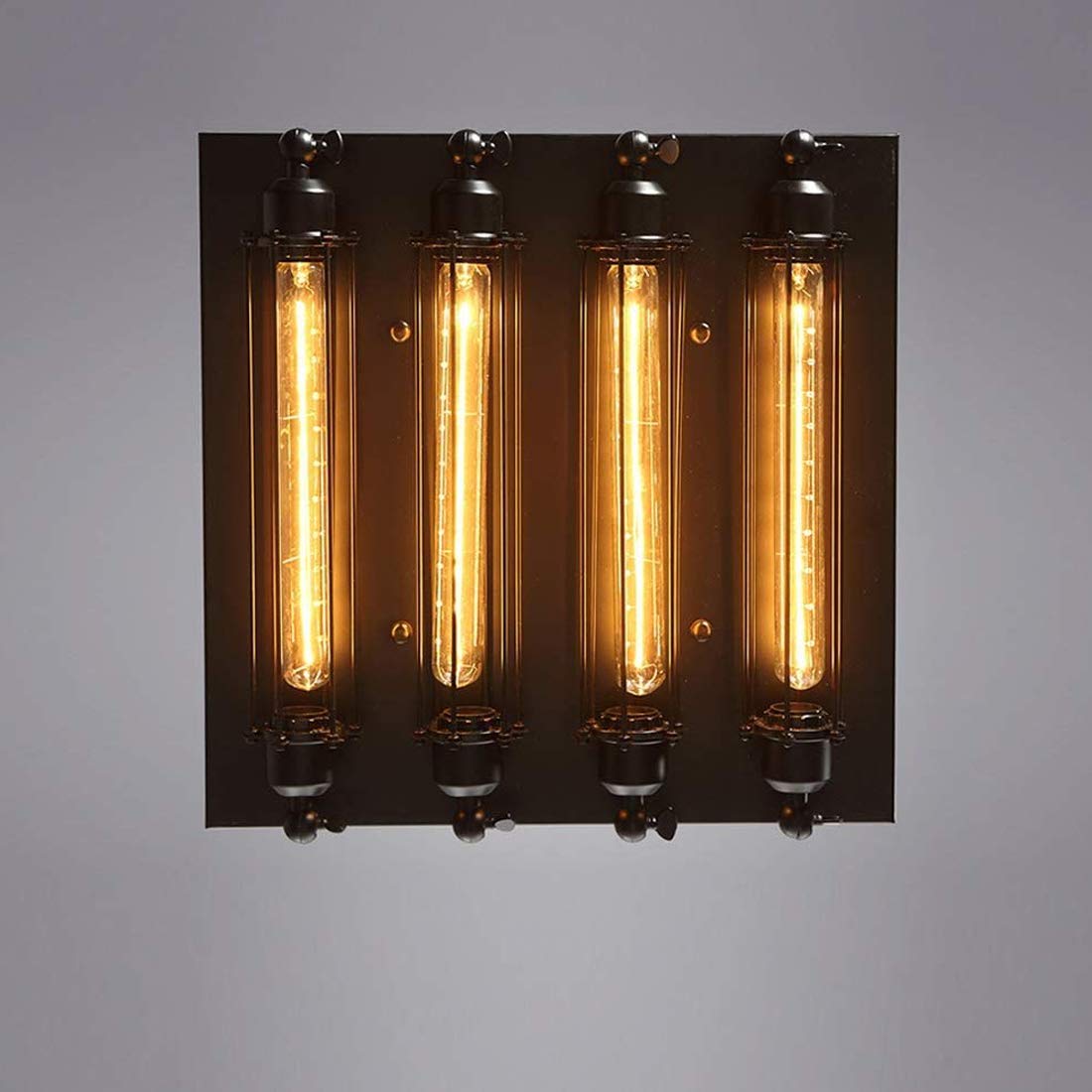 E27 LED Deckenleuchte Vintage Industrie Schwarz Punk Loft Metall Flush Mount Deckenlampe Rustikal Platz Design für Wohnzimmer Schlafzimmer Esszimmer Arbeitszimmer Küchen Lampe 4-Flammig
