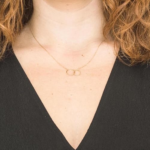 Gargantilla Doble Círculo Oro 18K para Mujer y Niña