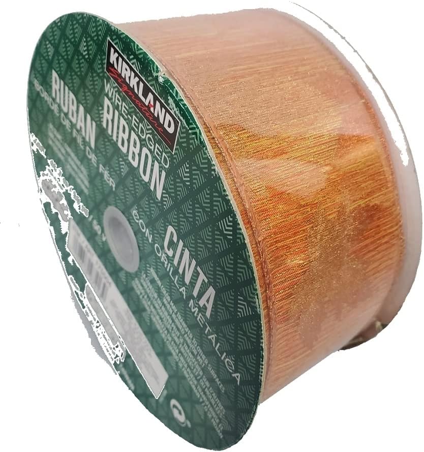 Kirkland Wire Edged Burnt Orange Fall Leaf Metallic Sheer Ribbon 50yd x 2.5in