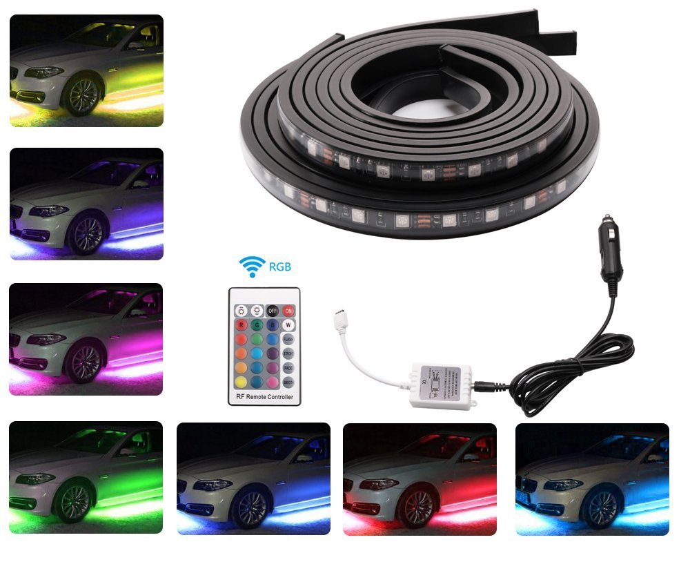 Car LED Underglow Strip Light, Minger 4pcs Underbody System Multicolor