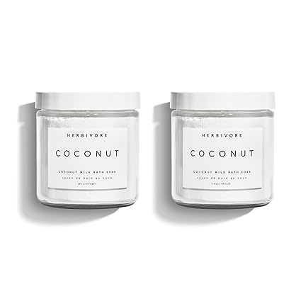 HERBIVORE Coconut Milk Bath Soak | Deeply Hydrating + Skin Softening, Soothing Light Coconut Scent, Vegan, Plant-Based