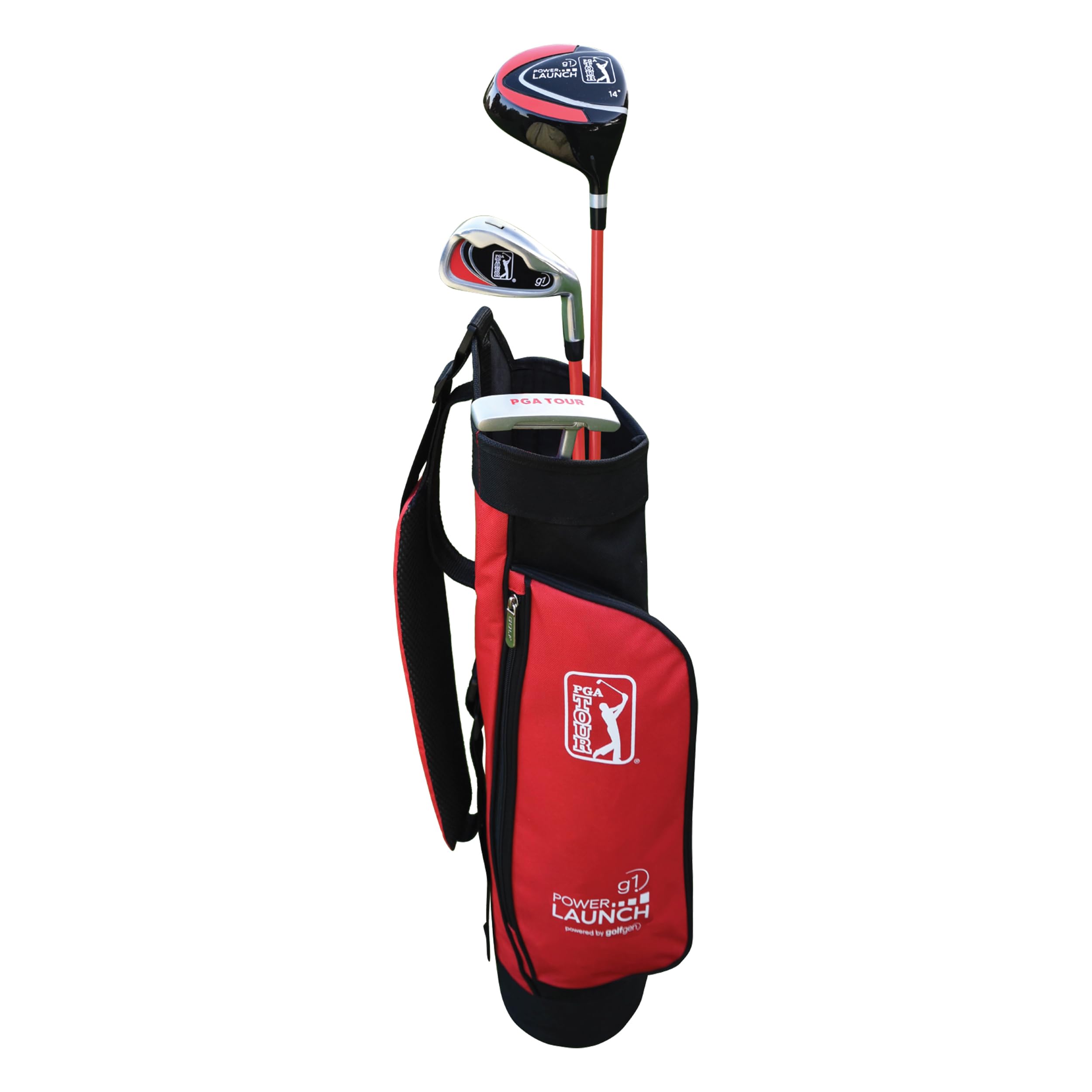 PGA Tour Youth Golf Club Set – Ages 3-5 (3’6”-4’1”) and 5-8 (4’1” - 4'8") Right and Left Handed Beginner Junior Golf Clubs with Lightweight Golf Bag, Mallet Putter, Driver by Golfgen