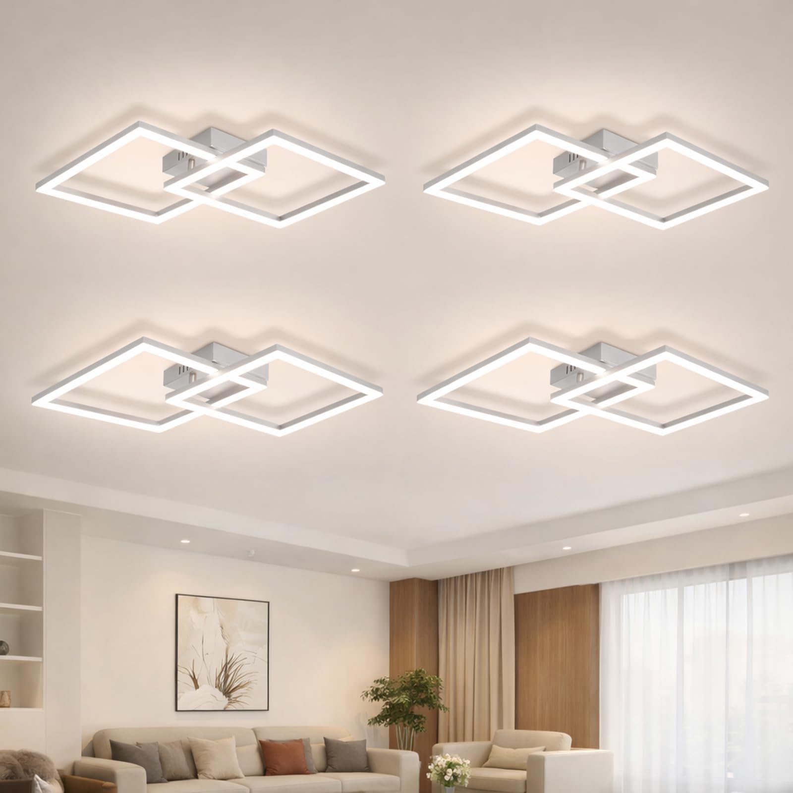 Homefire Deckenlampe LED Deckenleuchte Schlafzimmer - Wohnzimmerlampe 3000K Warmweiß Küchenlampe Modern Flurlampe