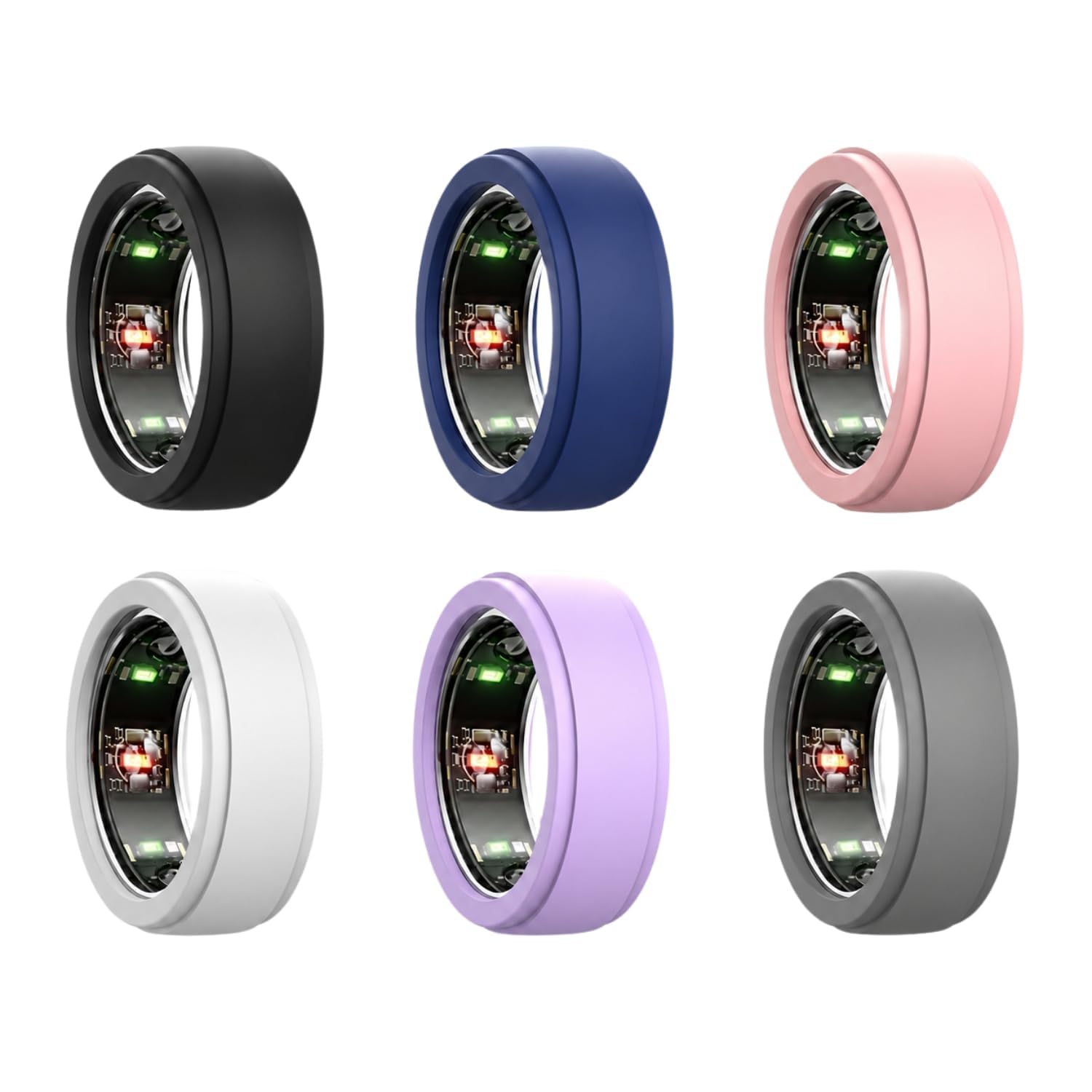 BendJoy 6 PCS Smart Ring Covers, Soft Silicone Protective Guards, Flexible Skin-Friendly Cases for Smart Rings, Ideal for Gym, Sports, Workout, Size S (Fits 6/7/8/9)-image-23